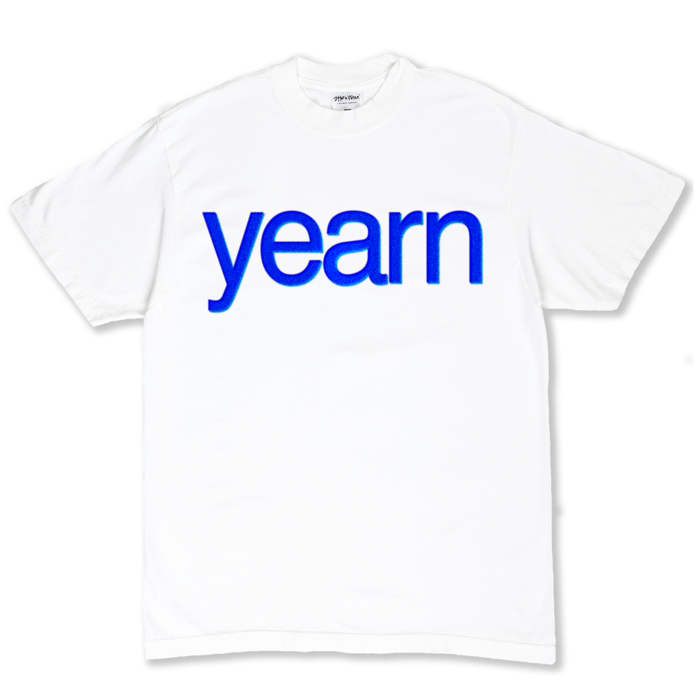 THE YEARN ESSENTIALS TEE | WHITE AND BLUE